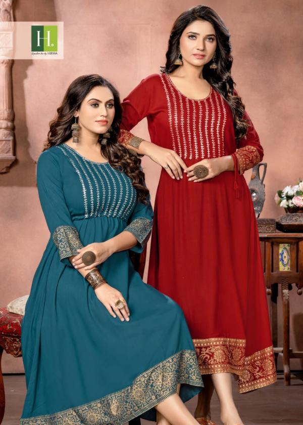 Hirwa Kriti Fancy Wear Designer Plus Size Kurti Collection